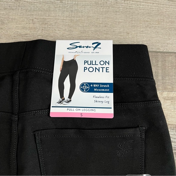 NWT Seven7 Black Pull On Skinny Leggings Size Small - Picture 7 of 9